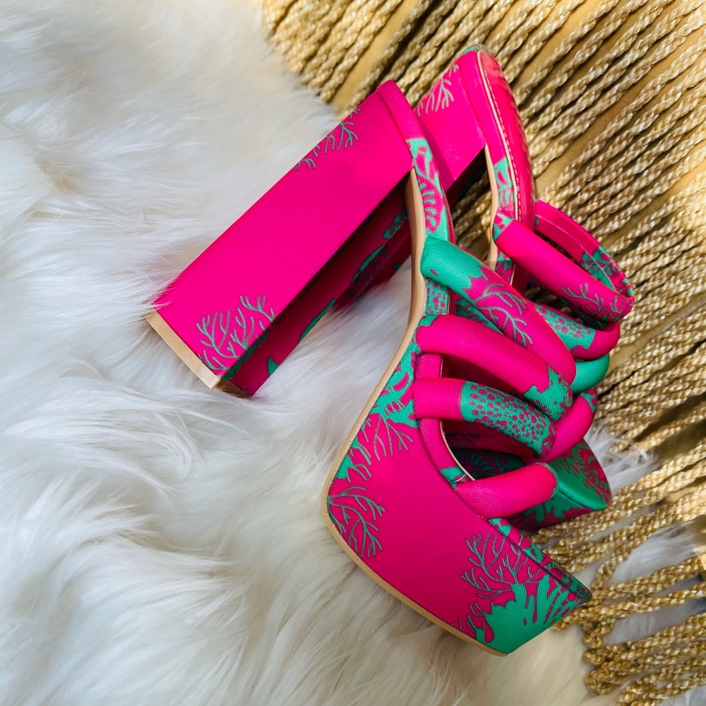 Platform chunky heel sandals